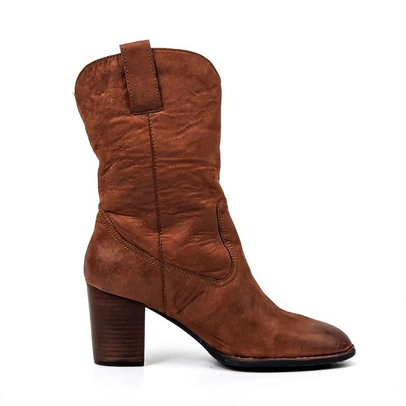 Born Women Crown Brown Leather Western Cowboy Heel Boots size 10 - Picture 3 of 7